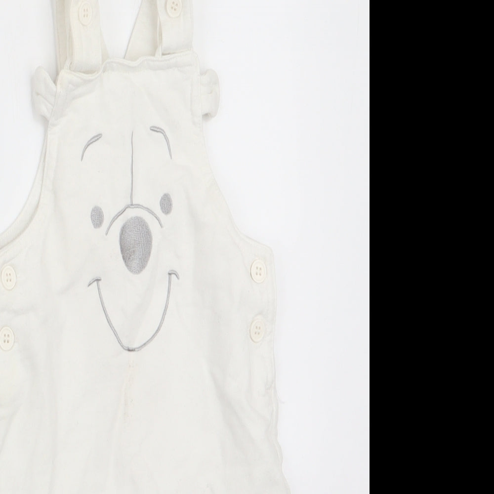 Disney by TU Boys White Animal Print  Dungaree One-Piece Size 6-9 Months  - Polar Bear face