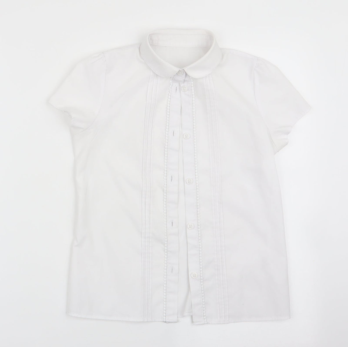 Additional front view of F&F girls’ white basic button-up, size 8-9, years