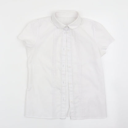 Additional front view of F&F girls’ white basic button-up, size 8-9, years