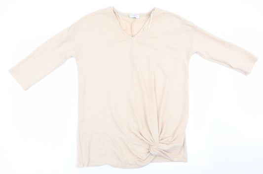 Womens UK Size 10 Papaya Beige Pullover Jumper