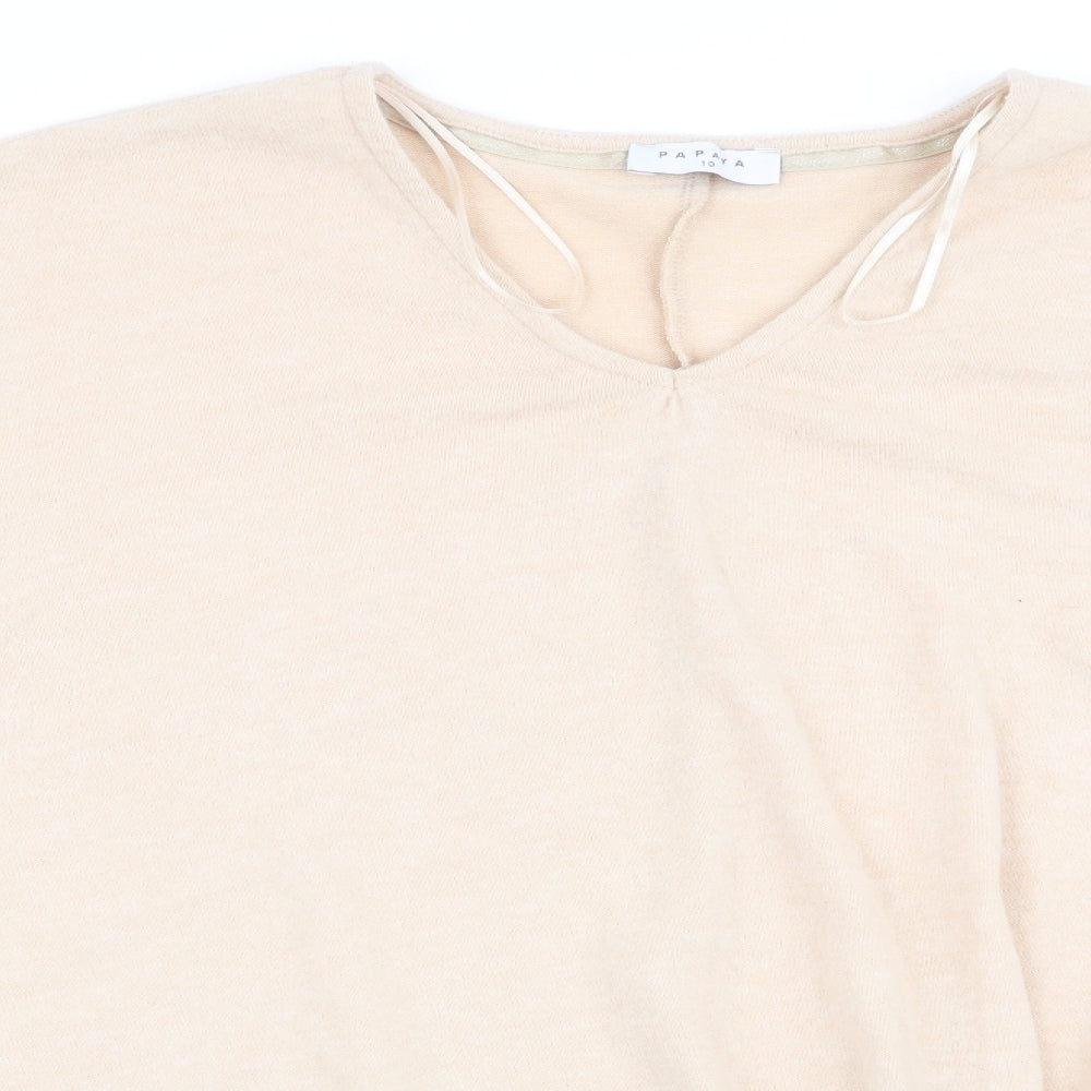 Womens UK Size 10 Papaya Beige Pullover Jumper
