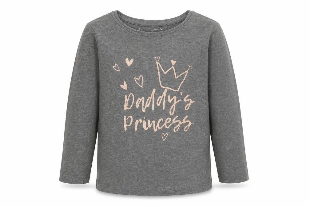 Front view of Primark girls’ green basic t-shirt, size 3-4, years - daddy's princess