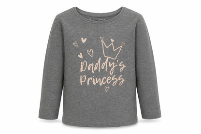 Front view of Primark girls’ green basic t-shirt, size 3-4, years - daddy's princess