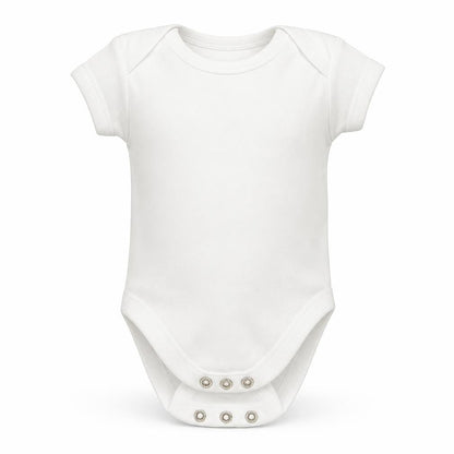 Front view of George Baby White Romper One-Piece Size Newborn - Tiny Baby