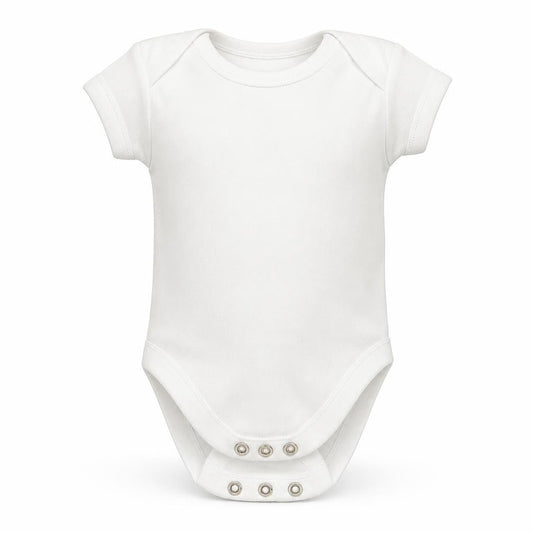 Front view of George Baby White Romper One-Piece Size Newborn - Tiny Baby