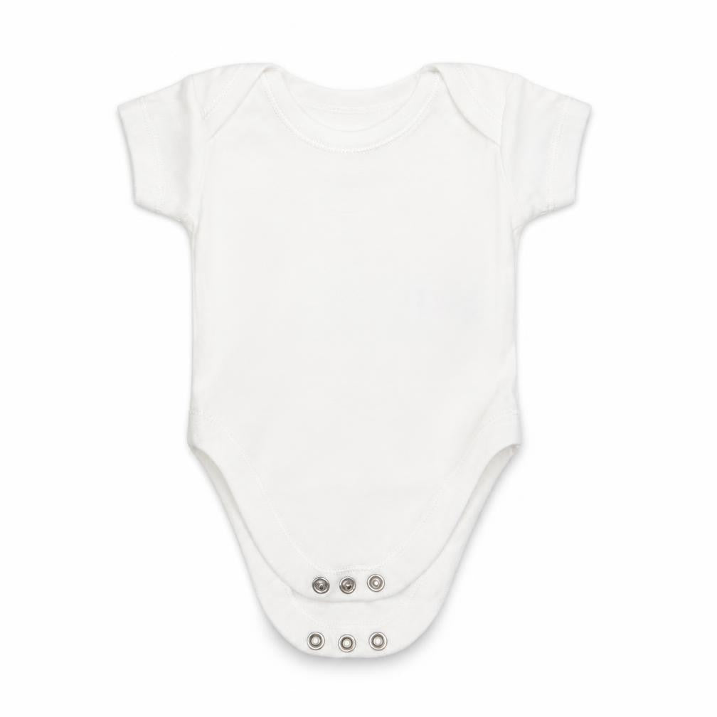 Front view of George Baby White Romper One-Piece Size Newborn - Tiny Baby