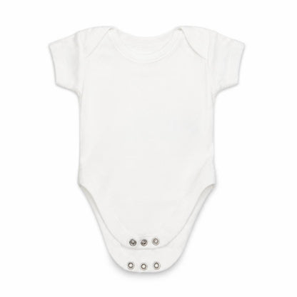 Front view of George Baby White Romper One-Piece Size Newborn - Tiny Baby