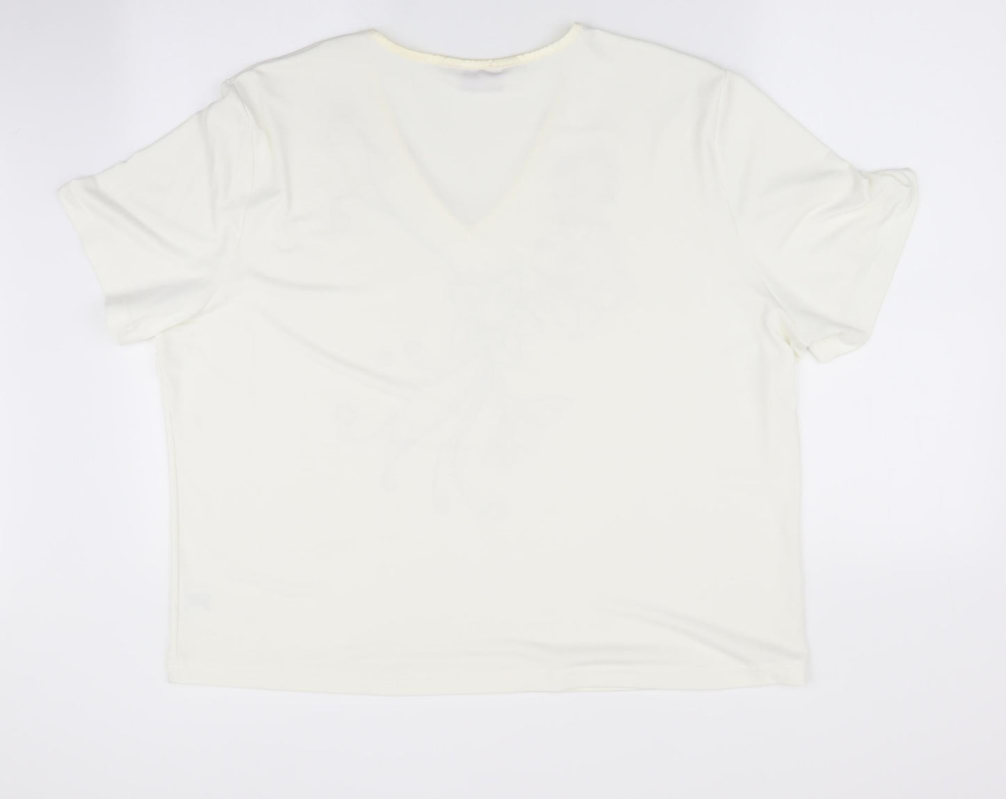 Bonmarché Womens Ivory Floral  Basic Blouse Size XL