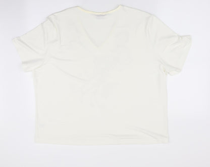 Bonmarché Womens Ivory Floral  Basic Blouse Size XL