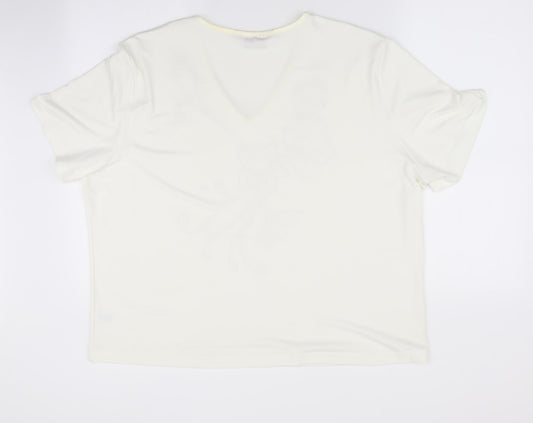 Bonmarché Womens Ivory Floral  Basic Blouse Size XL