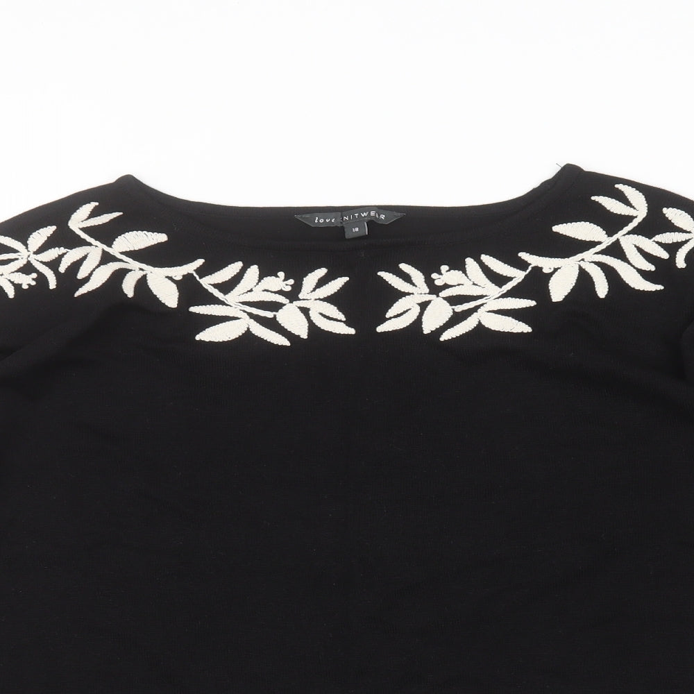 Womens UK Size 16 Bonmarché Black Pullover Jumper