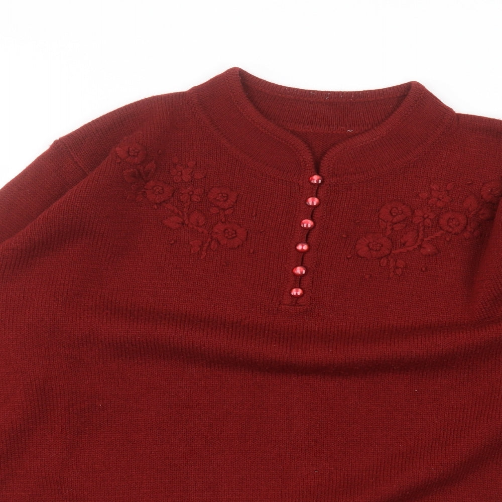 Womens UK Size 18 Preworn Red Pullover Jumper