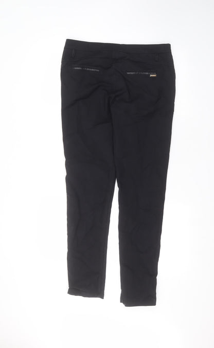 Womens UK Size L Preworn Regular Fit  Black Trousers