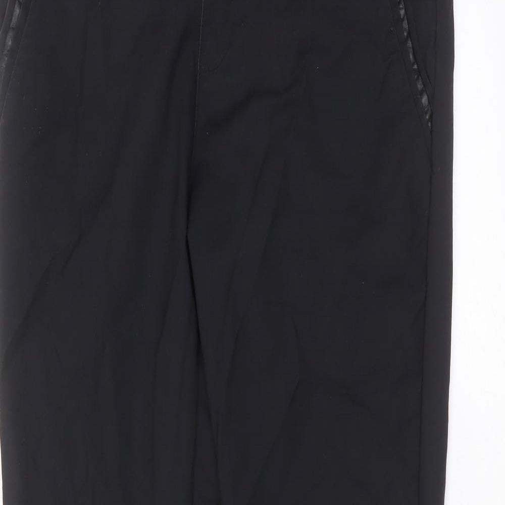 Womens UK Size L Preworn Regular Fit  Black Trousers