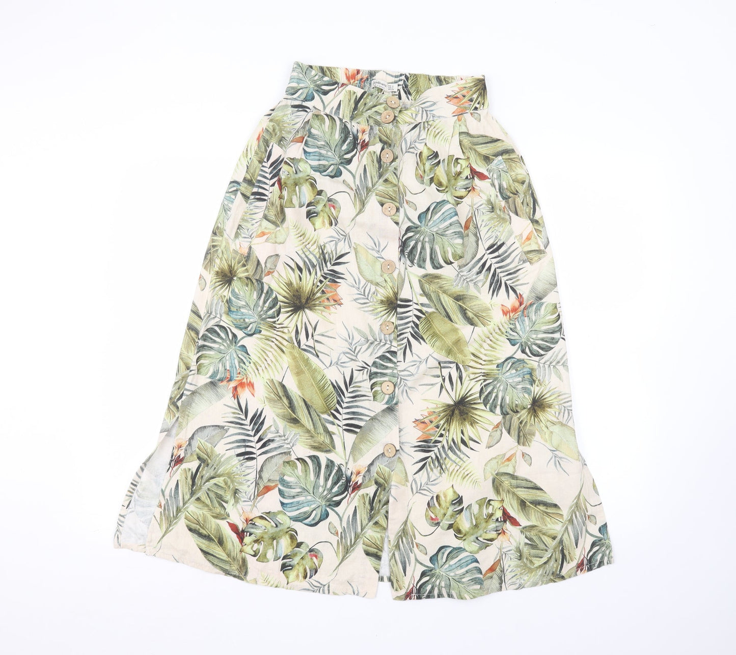 Astradivarius Womens Beige Floral  A-Line Skirt Size S