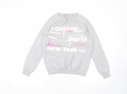Additional front view of Gets women’s grey jumper, size M