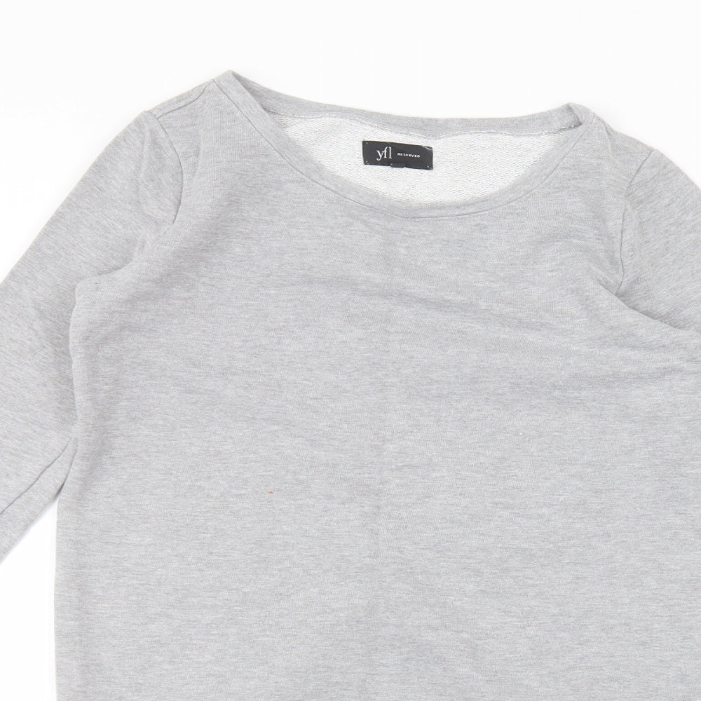 YFL Womens Grey   Jumper Dress  Size S