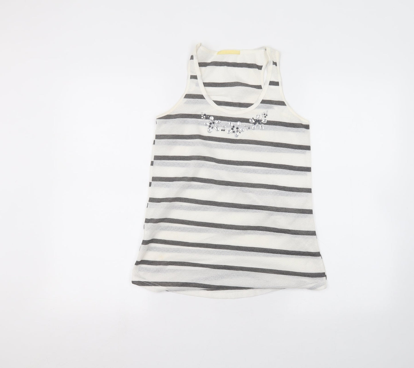 Womens UK Size S Preworn White Basic T-Shirt