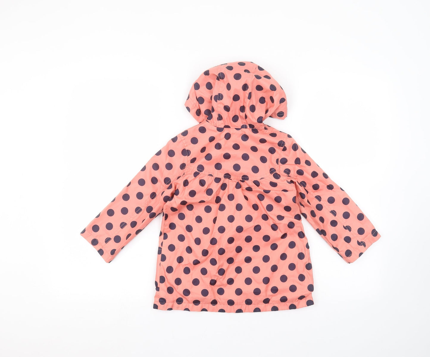Mothercare Girls Pink Polka Dot  Parka Coat Size 2-3 Years