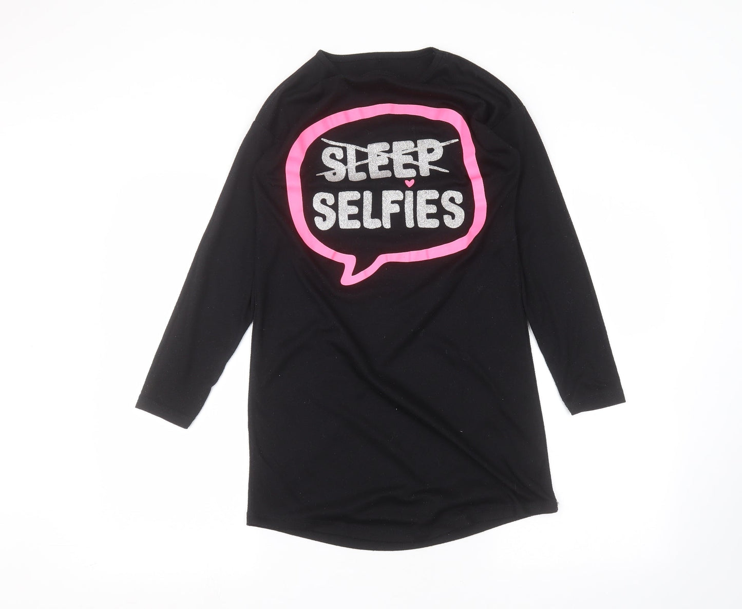 George Girls Black   Basic T-Shirt Size 10-11 Years