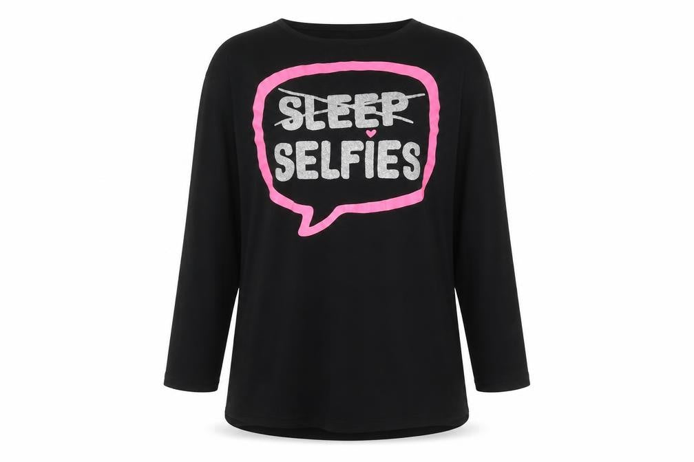 Front view of George girls’ black basic t-shirt, size 10-11, years