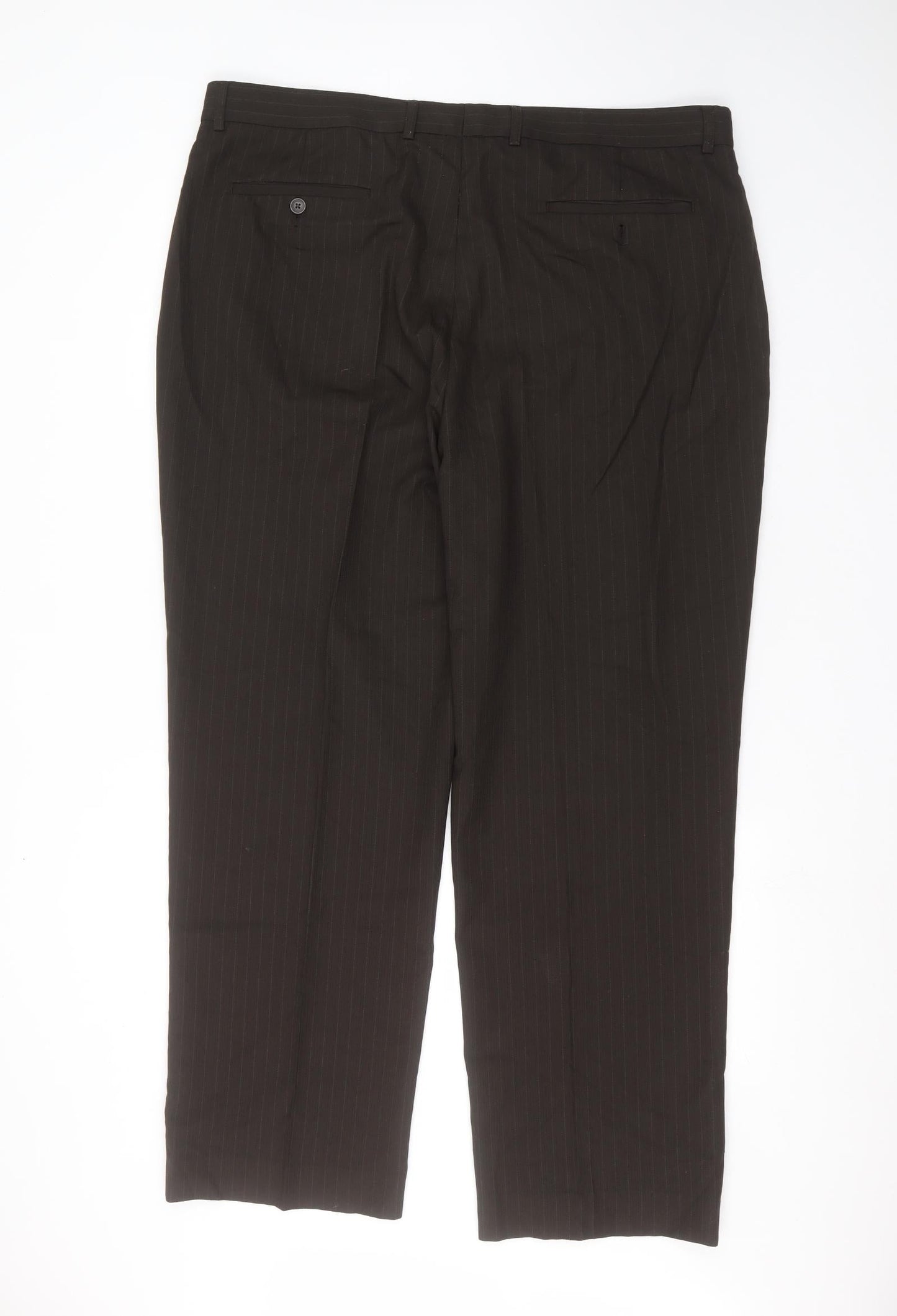 Womens UK Size 42 in Debinhams Regular Fit Dress Pants Brown Trousers