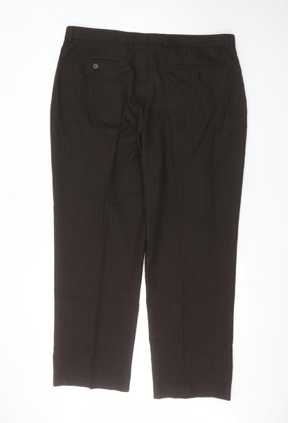 Womens UK Size 42 in Debinhams Regular Fit Dress Pants Brown Trousers