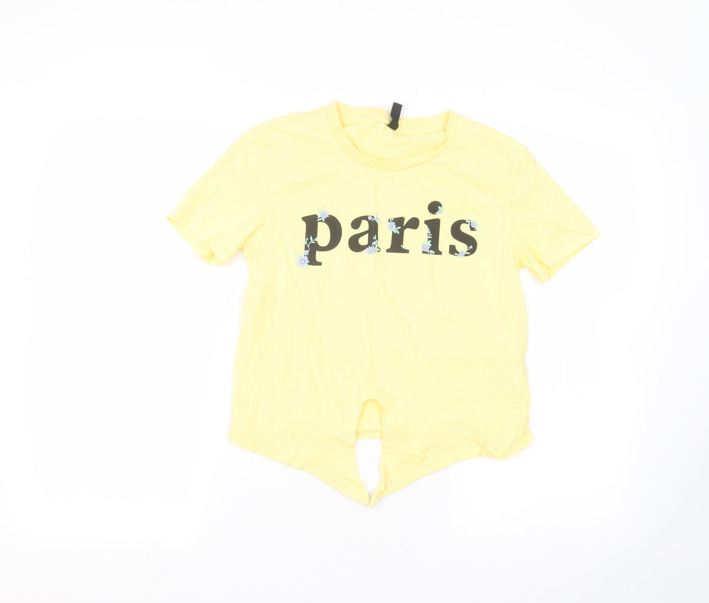Womens UK Size XS H&M Yellow Basic T-Shirt