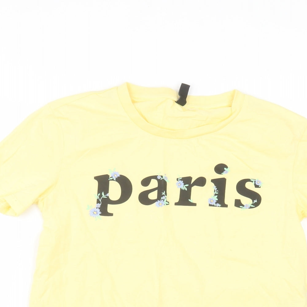 Womens UK Size XS H&M Yellow Basic T-Shirt