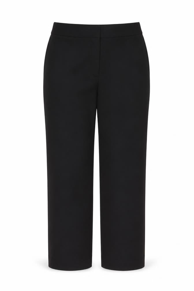 Front view of Papaya women’s black trousers, size UK 10, 27-inch leg