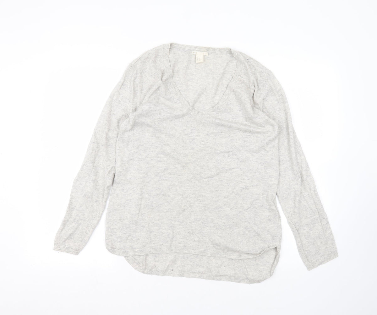 Womens UK Size XS H&M White Pullover Jumper