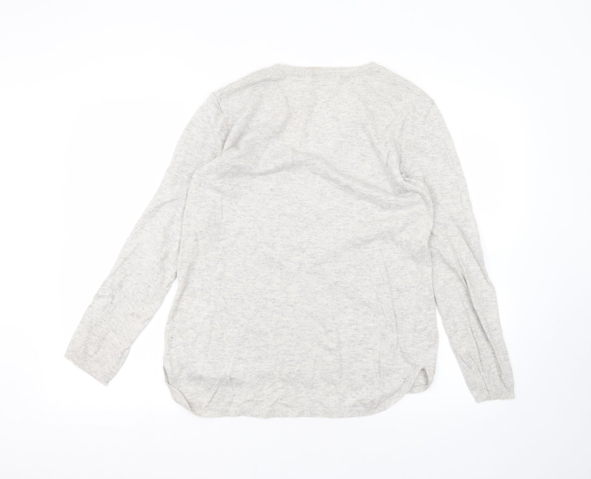 Womens UK Size XS H&M White Pullover Jumper