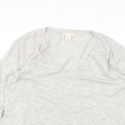 Womens UK Size XS H&M White Pullover Jumper
