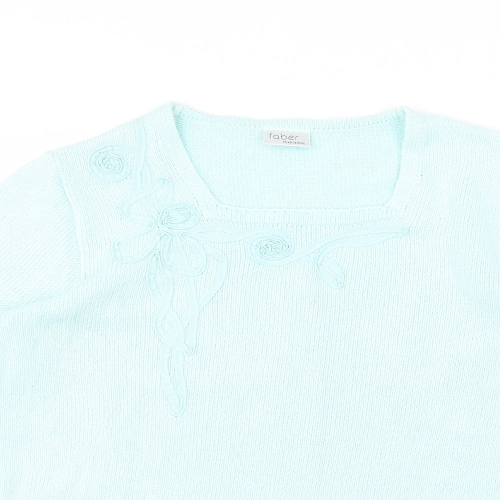 Faber Womens Blue   Pullover Jumper Size 14