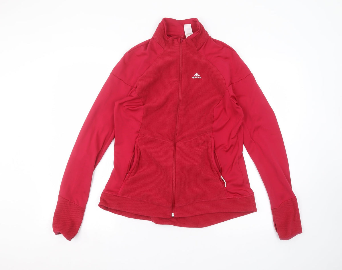 Womens UK Size L DECATHLON Pink Full Zip Jumper