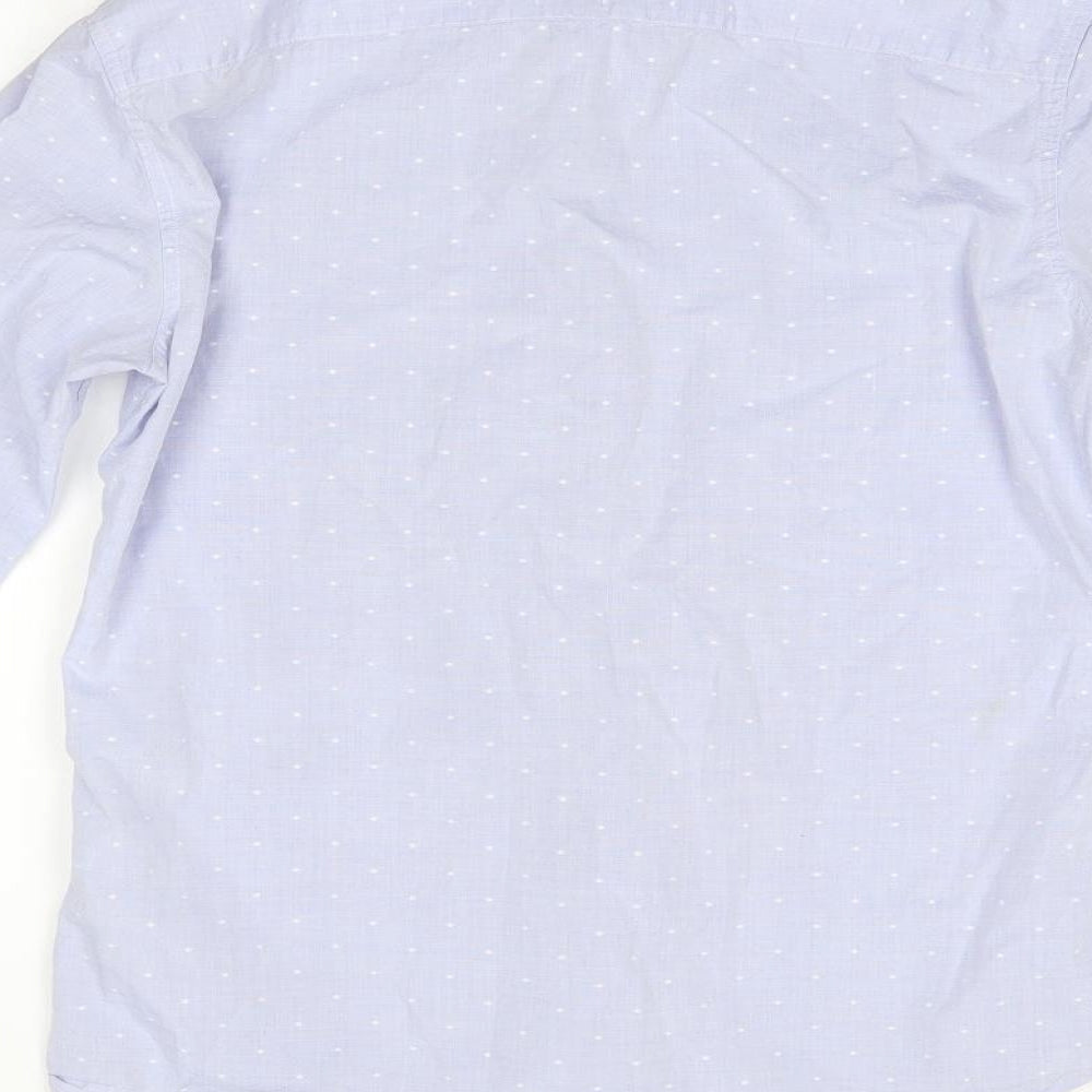 Mens UK Size One Size benetton Blue  Button-Up Long Sleeve Casual Shirt