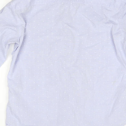 Mens UK Size One Size benetton Blue  Button-Up Long Sleeve Casual Shirt
