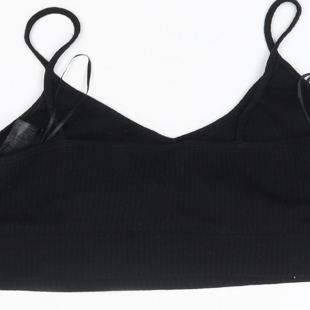 Miss Selfridge Womens Black   Cropped Tank Size 14