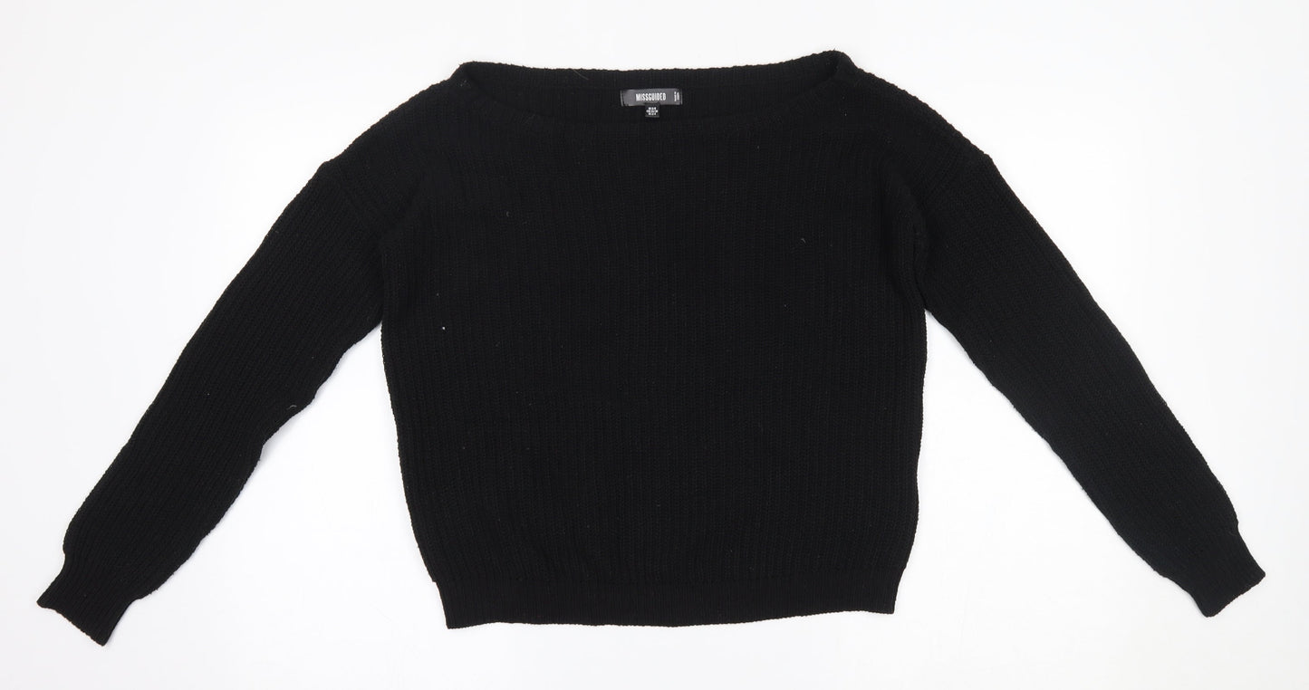 Womens UK Size 6 Missguided Black Pullover Jumper