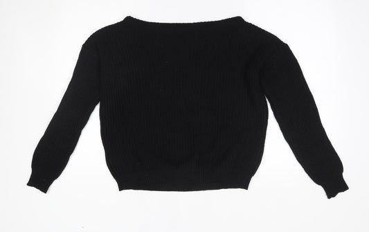 Womens UK Size 6 Missguided Black Pullover Jumper