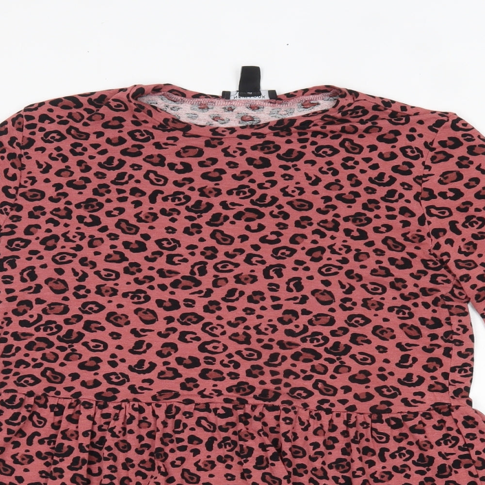 Womens UK Size 8 New Look Pink Basic Blouse
