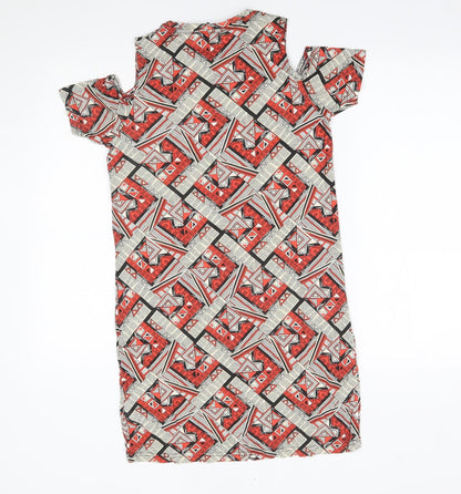 Atmosphere Womens Red Geometric  A-Line  Size 6