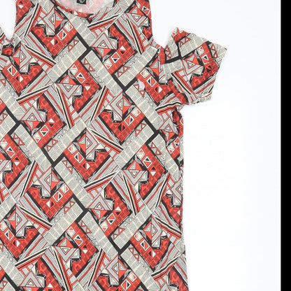 Atmosphere Womens Red Geometric  A-Line  Size 6
