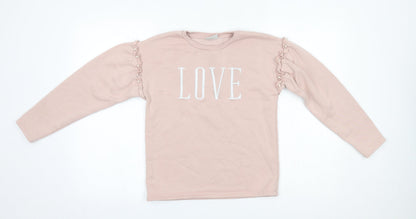 Additional front view of Matalan girls’ pink jumper, size 11, years