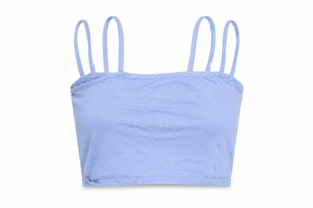 Womens UK Size 6 PRETTYLITTLETHING Blue Cropped Tank