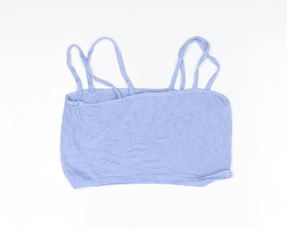 Womens UK Size 6 PRETTYLITTLETHING Blue Cropped Tank