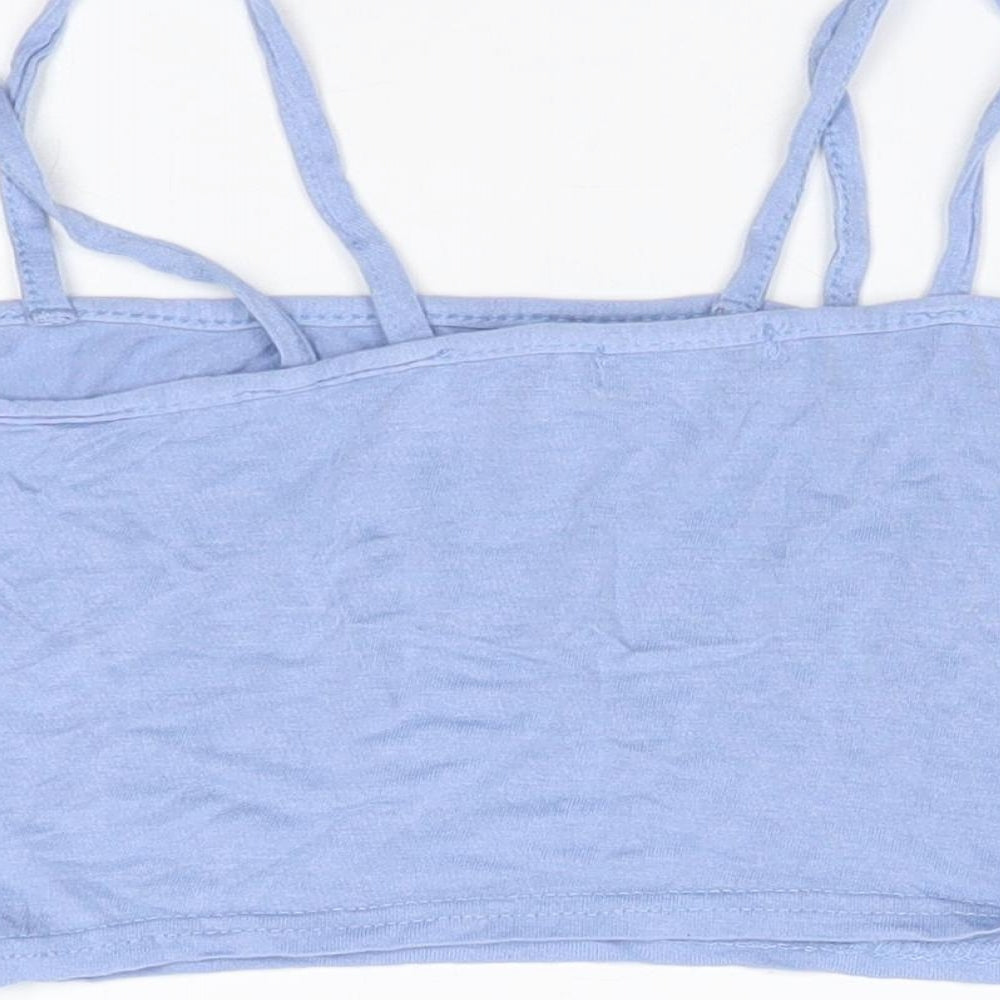 Womens UK Size 6 PRETTYLITTLETHING Blue Cropped Tank