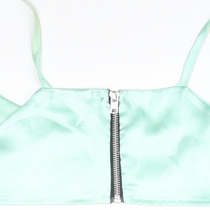 PRETTYLITTLETHING Womens Green   Basic T-Shirt Size 6