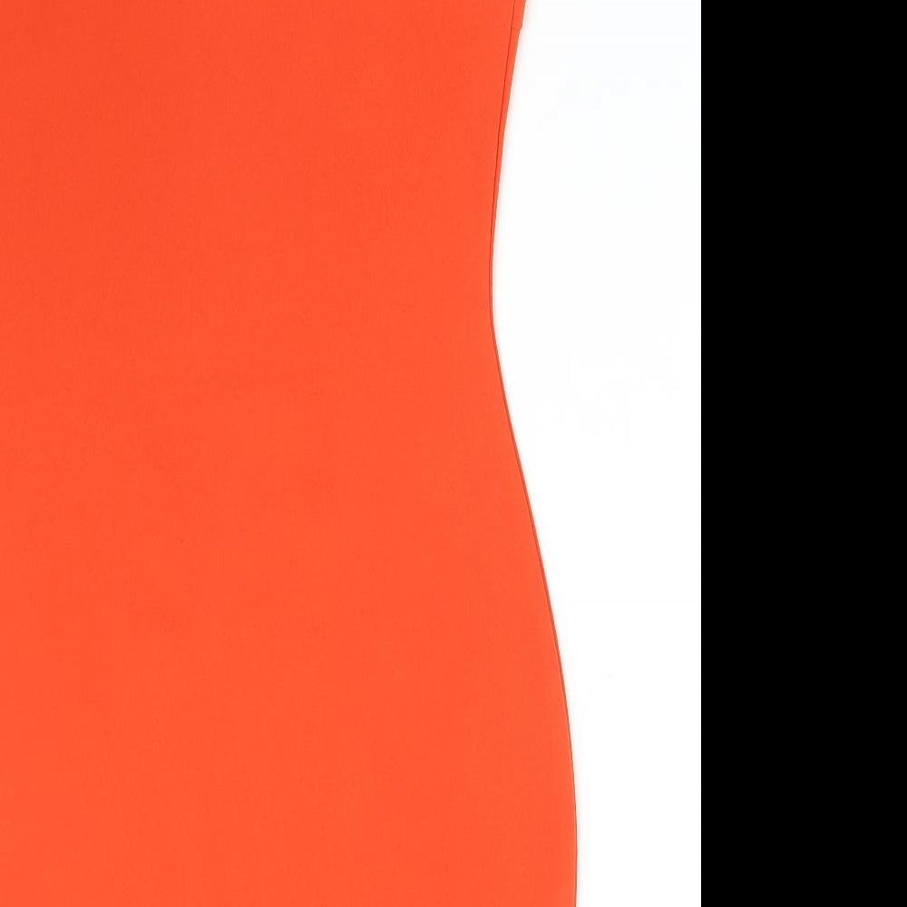 Brand and care label for VERA&LUCY women’s orange bodycon, size L