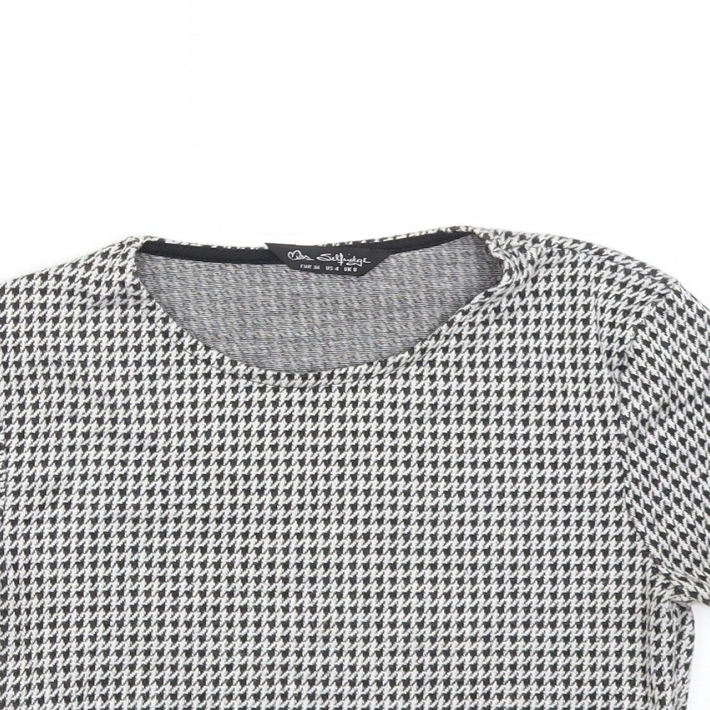Womens UK Size 8 Miss Selfridge Multicoloured Cropped T-Shirt